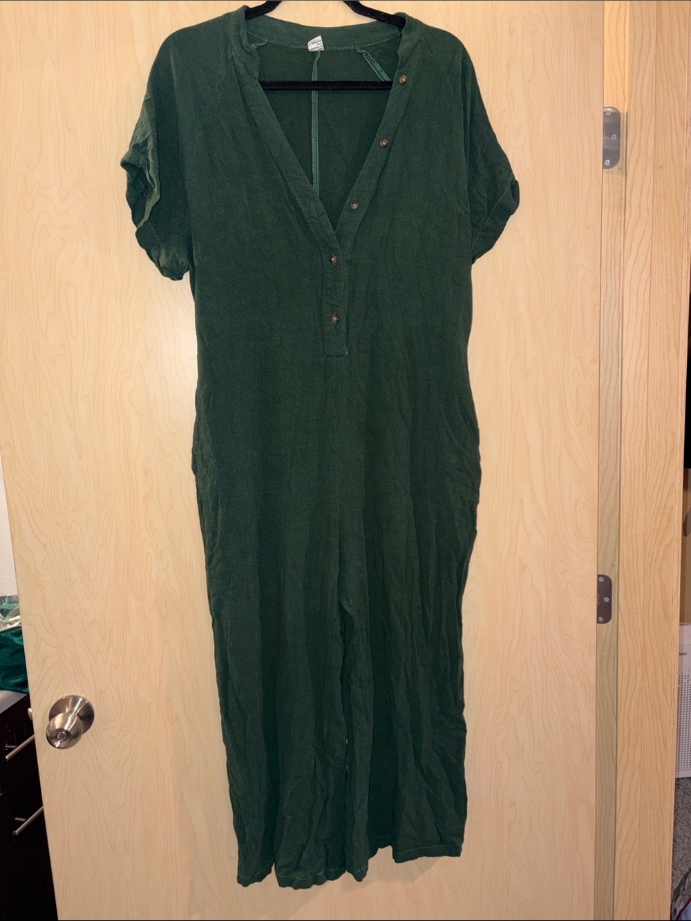 Anrabes Forest Green Wide-Leg Jumpsuit